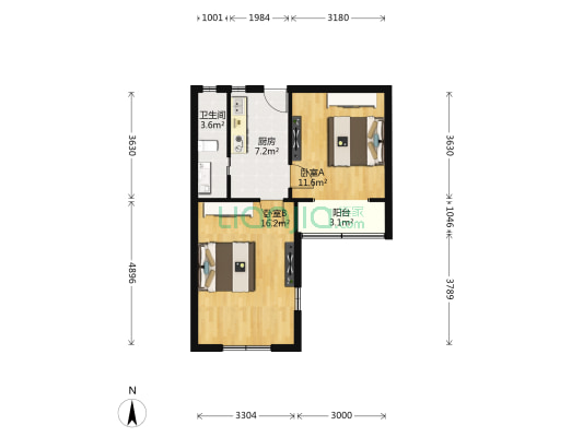 浙江中路185号 2室0厅1卫 56平方