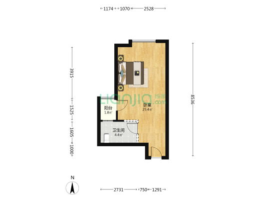 大都云锦 1室0厅1卫 55平方