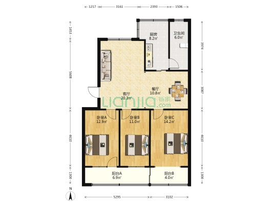财政局家属院(管城回族区) 3室2厅1卫 101平方