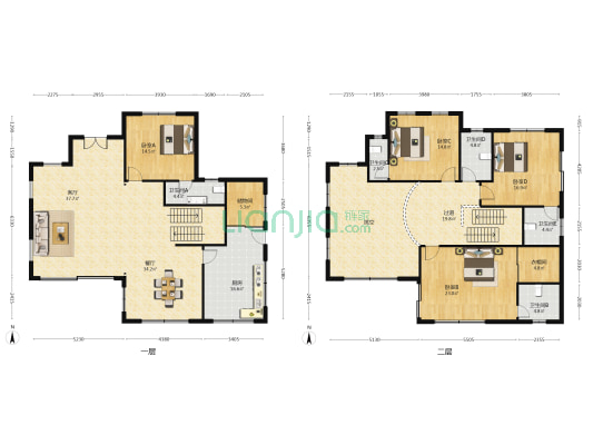 碧瑶别墅 4室2厅5卫 267平方