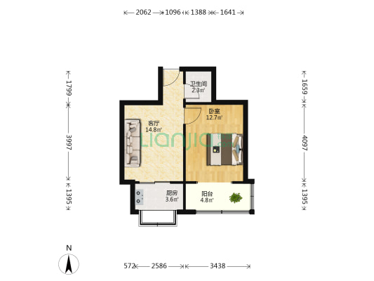 妙墩小区 1室1厅1卫 40平方