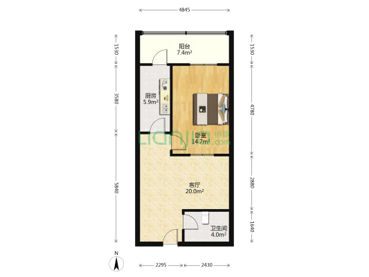 丹凤里 1室1厅1卫 47平方