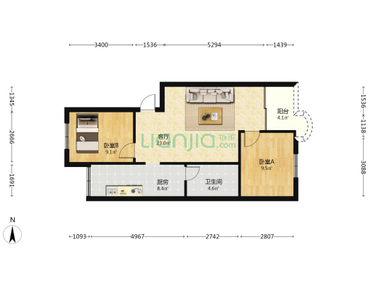 成丰花园 2室1厅1卫 69平方