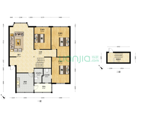 天庆公寓 3室1厅2卫 157平方