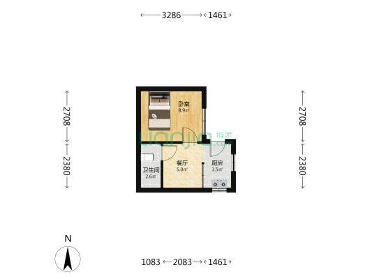 张家巷 1室1厅1卫 24平方