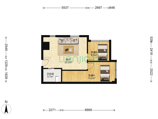 羊羊小镇 2室1厅1卫 66平方
