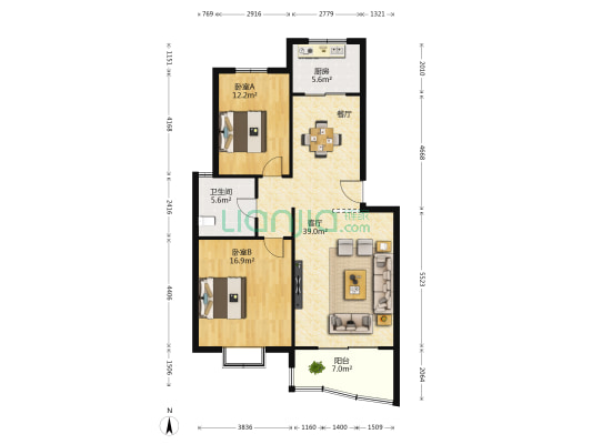 森活绿郡 2室1厅1卫 104平方