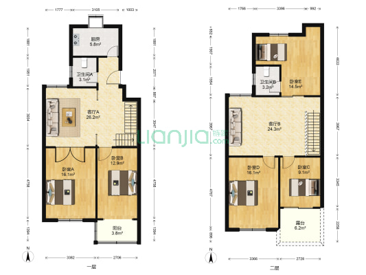 安居苑C区 5室2厅2卫 175平方