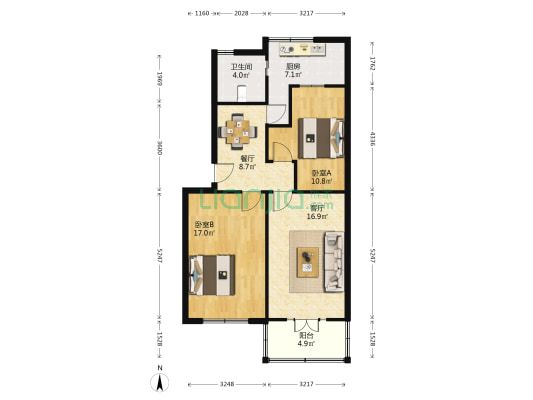 镬子山社区市西弄 2室2厅1卫 79平方