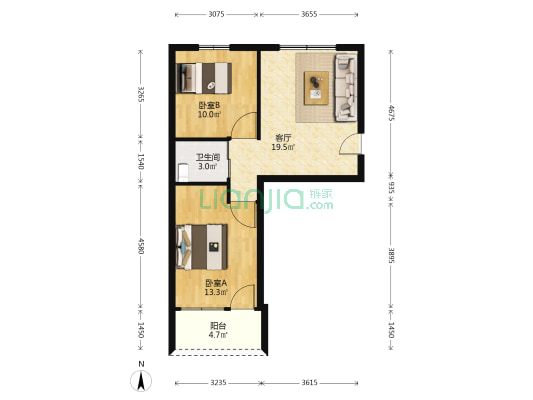 民航路132弄 2室1厅1卫 59平方