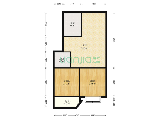 明远广场 2室1厅1卫 87平方