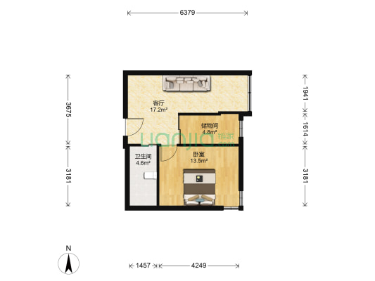 五州东都屹景 1室1厅1卫 58平方