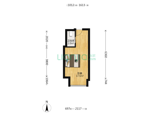 名郡生活广场 1室0厅1卫 33平方