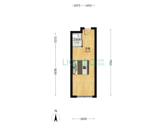 翡翠100 1室0厅1卫 31平方