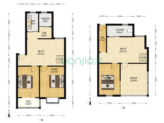 金安佳苑南区 2室2厅2卫 73平方