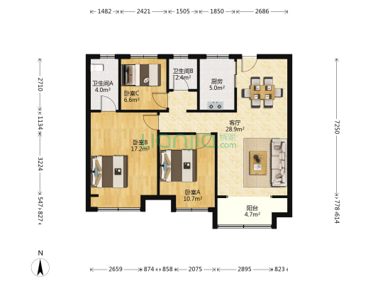 中信泰富·济南尊 3室1厅2卫 112平方