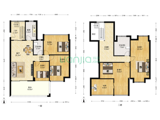 西湖林语 6室1厅2卫 104平方