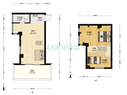 长乐苑 2室1厅1卫 42平方