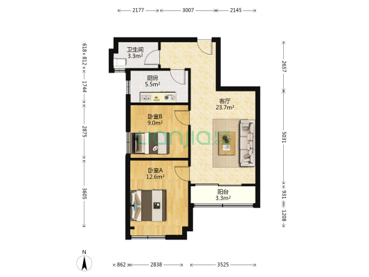 保儿馨都 2室1厅1卫 79平方