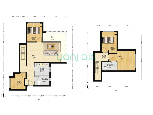 方圆云山诗意云玺 4室1厅2卫 94平方