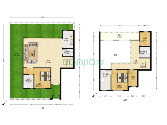 曲水风和云起 4室1厅4卫 163平方