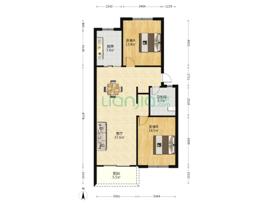 新昌大道东路 2室1厅1卫 99平方