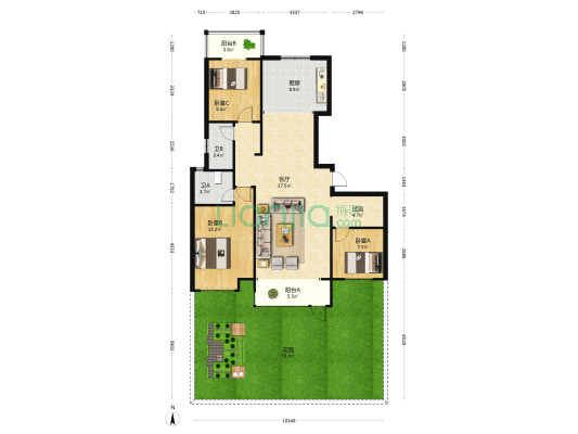 南邦壹号·莲府 3室1厅2卫 126平方