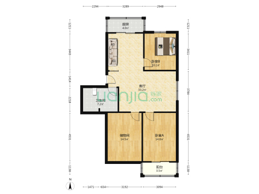 长江东路975号 2室1厅1卫 101平方