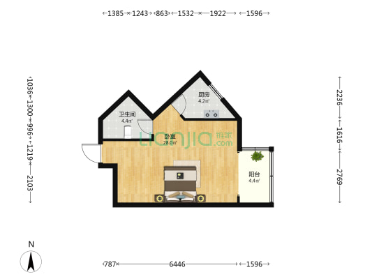 祥德苑商住楼 1室0厅1卫 50平方