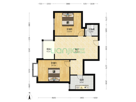 业主诚心出售，精装修，采光好，看房方便-户型图