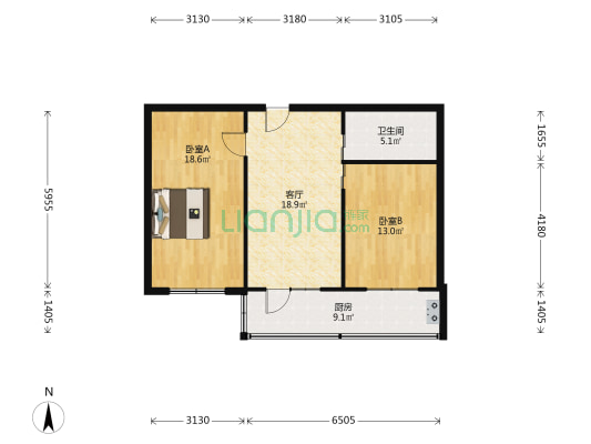 四建宿舍 2室1厅1卫 75平方