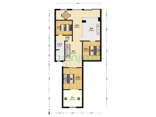 四道街5号 3室1厅1卫 72平方