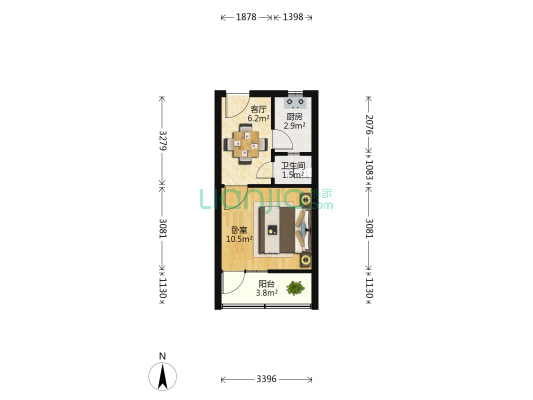 梅月园 1室1厅1卫 31平方