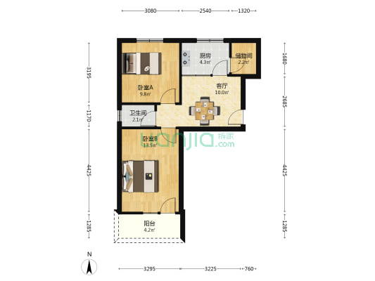 煤球厂小区 2室1厅1卫 51平方