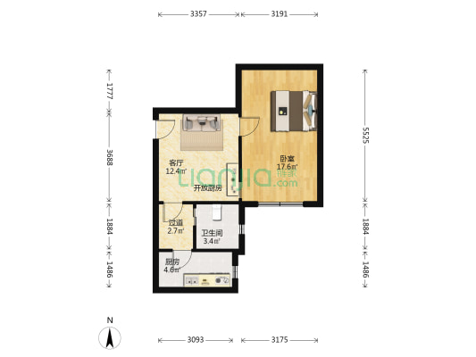 新泾八村 1室1厅1卫 63平方