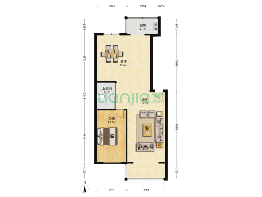 经纬南路教师公寓 1室2厅1卫 97平方