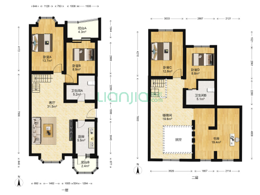 燕化星城北里 5室1厅2卫 162平方