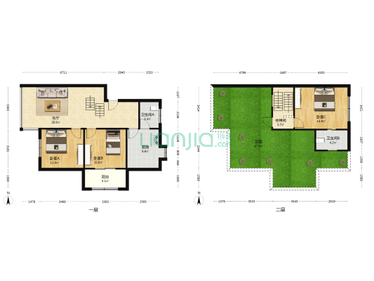 二环路西二段54号 3室1厅2卫 112平方