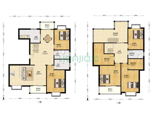 上海花园一期 5室2厅3卫 260平方