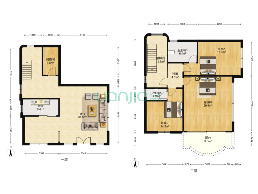 侨滨苑 3室1厅2卫 389平方