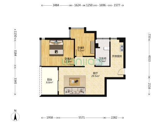 碧水龙庭 2室1厅1卫 73平方