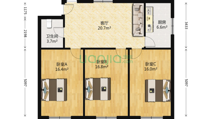 延安大街西一胡同205号二手房实景图