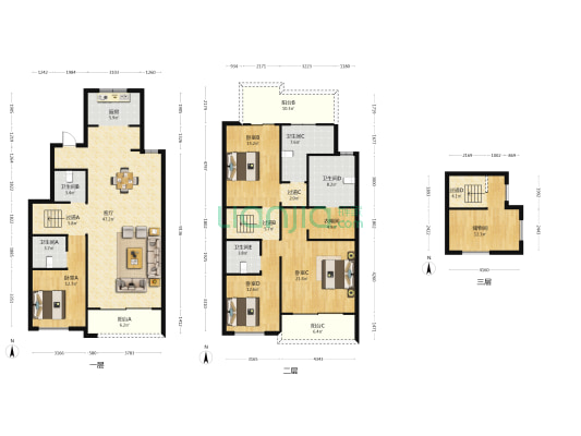 祥生江南里 4室1厅5卫 215平方