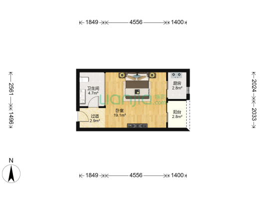 宏途星城 1室0厅1卫 43平方