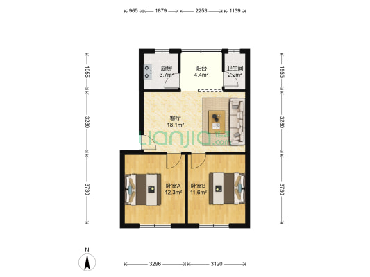 果园新村 2室1厅1卫 67平方