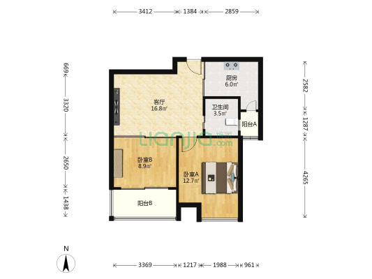 金邻苑 2室1厅1卫 70平方