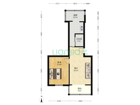 省出版社家属院 1室1厅1卫 57平方