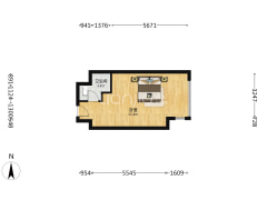 万科，精装修，一居室，采光视野好。-涿州万科城际之光户型图