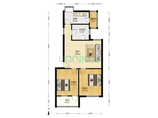 凤凰大街9号 2室1厅1卫 88平方
