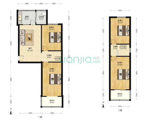 晋塔苑 4室1厅1卫 127平方